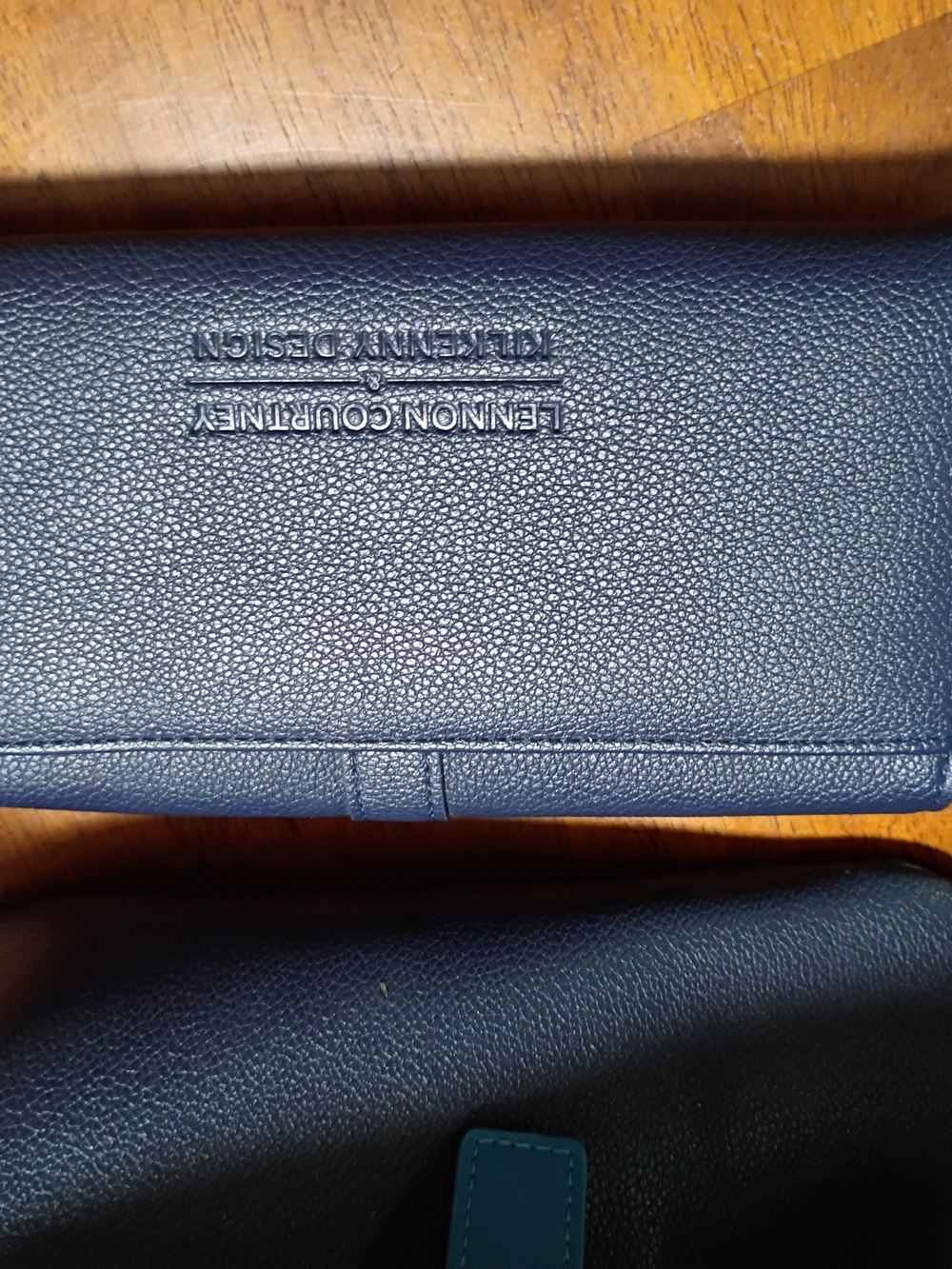 Lennon Courtney Women's Navy Blue Crossbody Bag with Teal Accent With Wallet - Picture 10 of 11